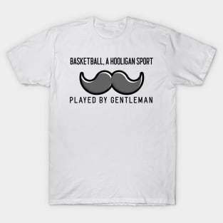 Funny Basketball And Moustache Design T-Shirt